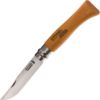 Нож Opinel №8 Carbon, рукоять из бука, чехол, деревянная коробка